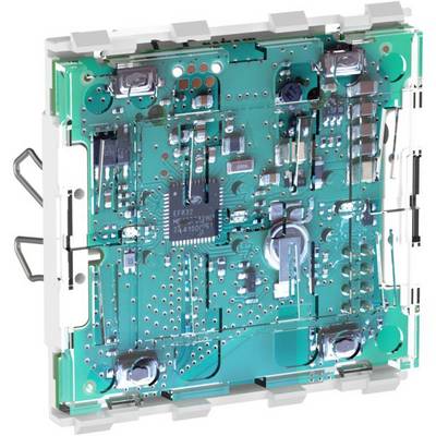 Elektronische Platine mit verschiedenen Bauteilen und Leiterbahnen. Hauptbestandteil eines technischen Geräts, zeigt komplexe Schaltkreise.
