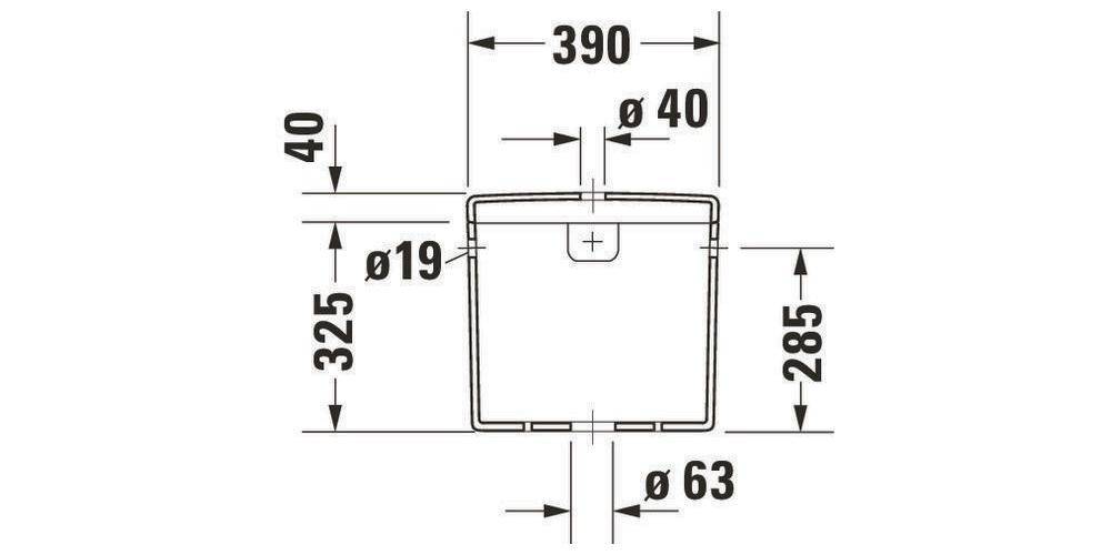 Duravit Spülkasten STARCK 3 390x185mm Anschluss links/rechts weiß-1