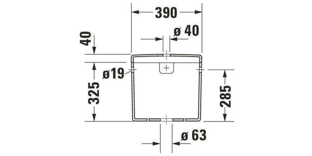 Duravit Spülkasten STARCK 3 390x185mm Anschluss links/rechts weiß WG-1