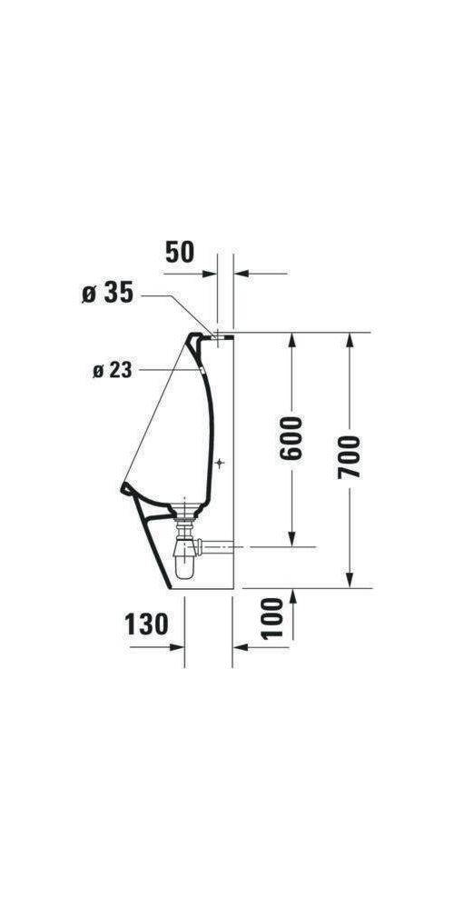 Duravit Urinal STARCK 3 RIMLESS 245x300mm Zul v ob Aus o Fliege weiß WG-1