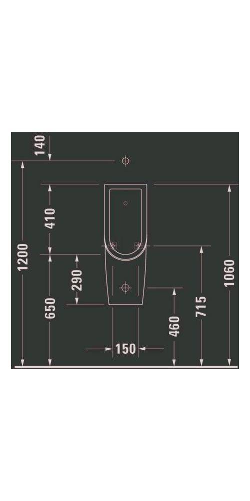 Duravit Urinal STARCK 3 RIMLESS 245x300mm Zul v ob Aus o Fliege weiß WG-2