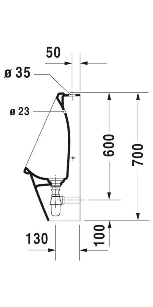 Duravit Urinal STARCK 3 RIMLESS 245x300mm Zul v ob Aus o Fliege weiß WG-4