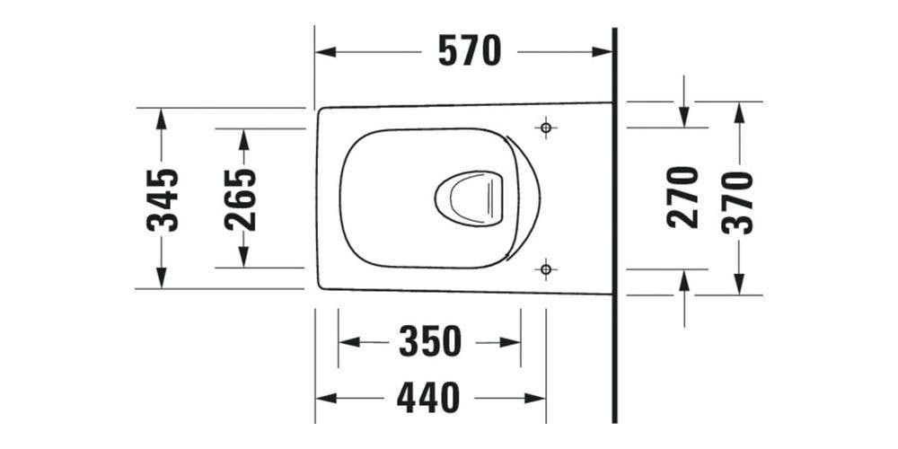 Duravit Wand-WC VIU RIMLESS Tiefspüler, 370x570mm weiß WG-2