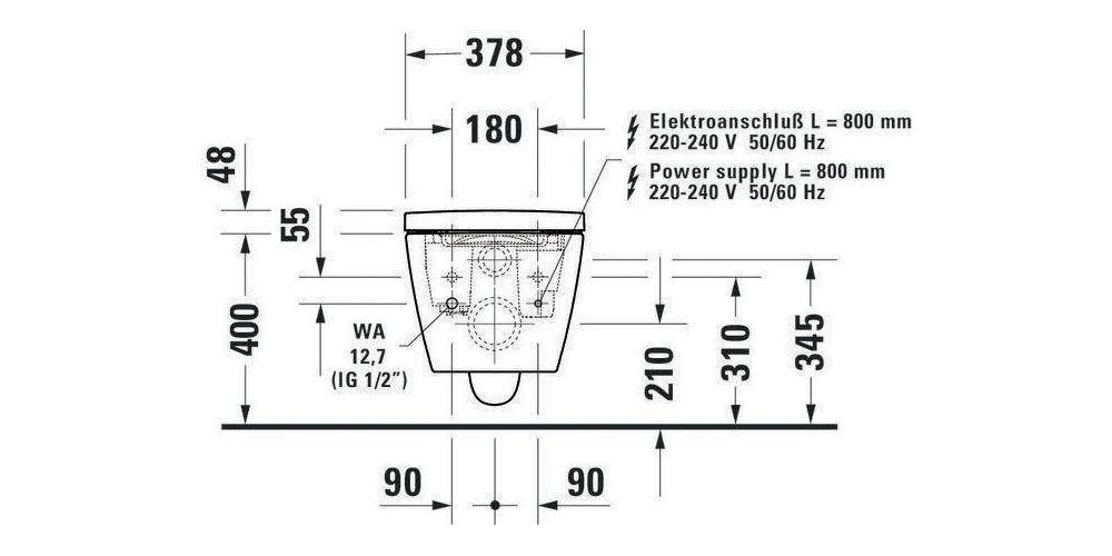 Duravit Dusch-WC STARCK f LITE COMPACT SensoWash WC-Sitz, 387x575mm weiß-2