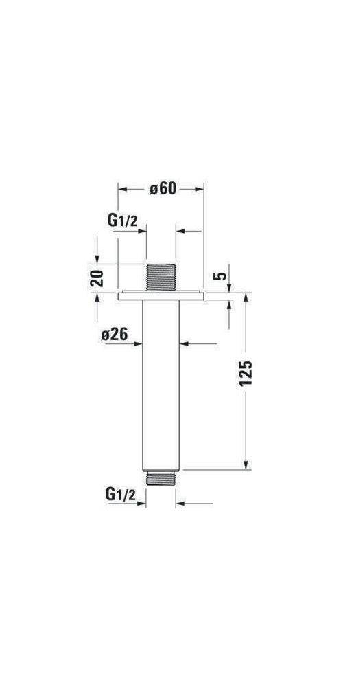Duravit Brausearm Deckenans. runde Rosette 125mm chrom-4