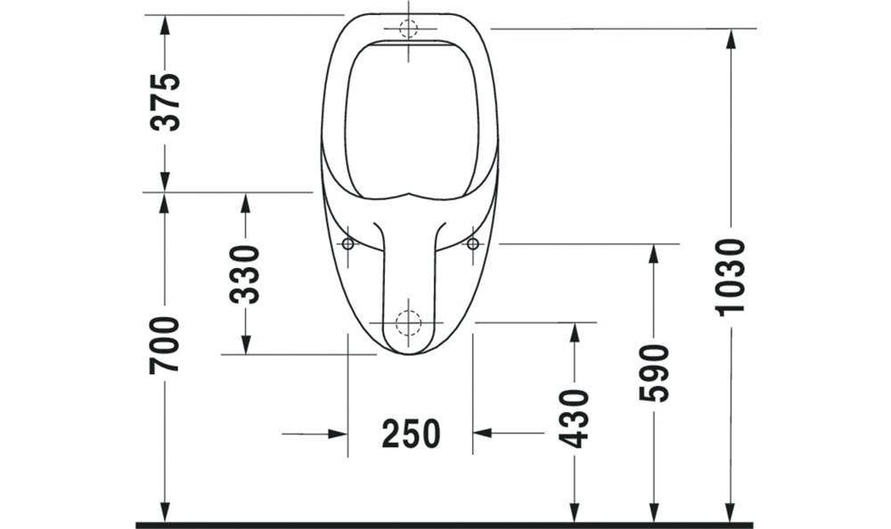 Duravit Urinal BEN 370x350mm o Fliege Zul v hinten weiß WG-4