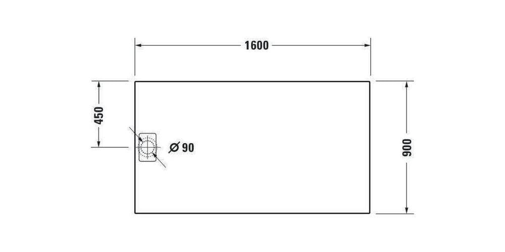 Duravit Rechteck-Duschwanne STONETTO 1600x900x50mm beton grau-2
