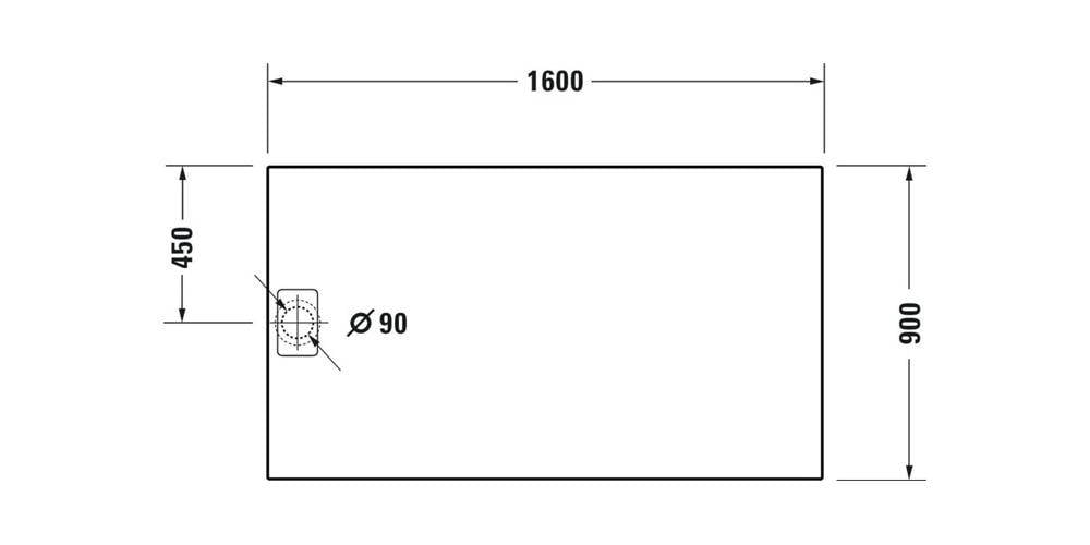 Duravit Rechteck-Duschwanne STONETTO 1600x900x50mm beton grau-3
