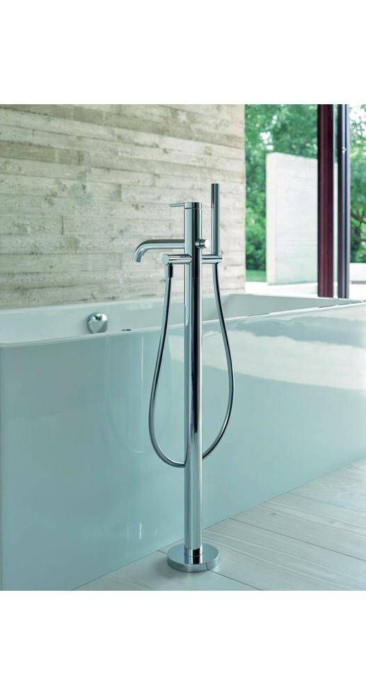 Duravit C.1 Einhebel-Wannenmischer bodenstehend, Chrom HG, Ausladung 201mm, Chrom, 914mm, 200mm, Verbraucher 2,-3
