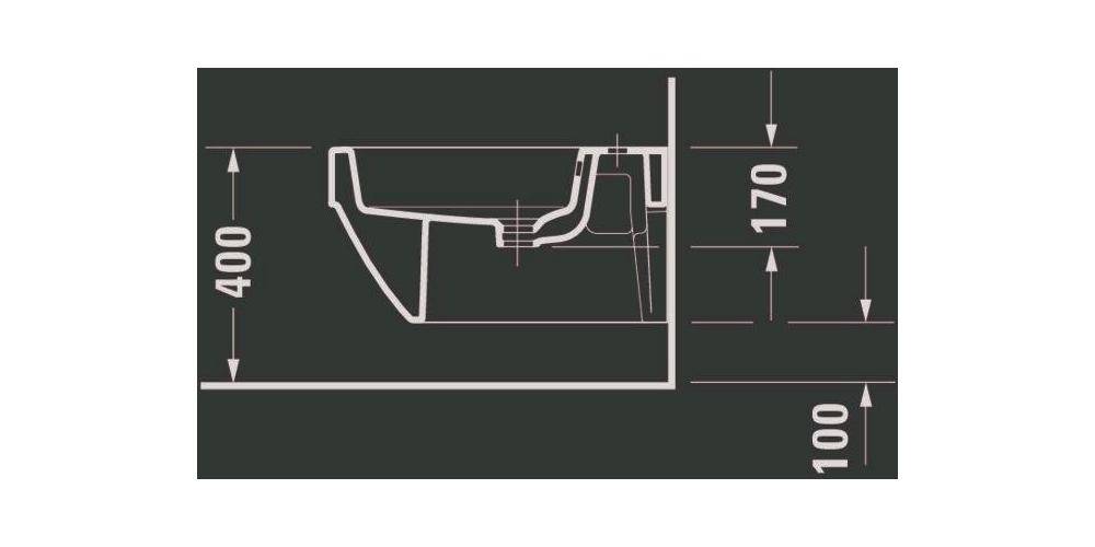 Duravit Wand-Bidet VERO AIR m ÜL HLB 370x570mm 1 HL we WG-1