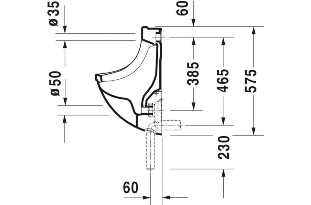 Duravit Urinal STARCK 3 330x350mm Zul v hint o Fliege HG weiß-1
