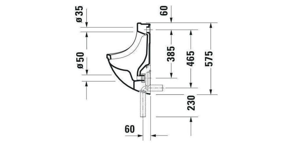 Duravit Urinal STARCK 3 330x350mm Zul v hint o Fliege HG weiß-3