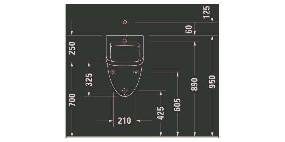 Duravit Urinal STARCK 3 330x350mm Zul v hint o Fliege HG weiß-4