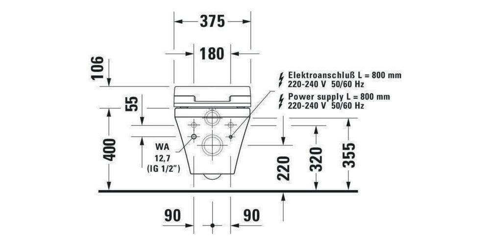 Duravit Wand-WC DURASTYLE ti. 370x620mm SensoWash HG weiß-1