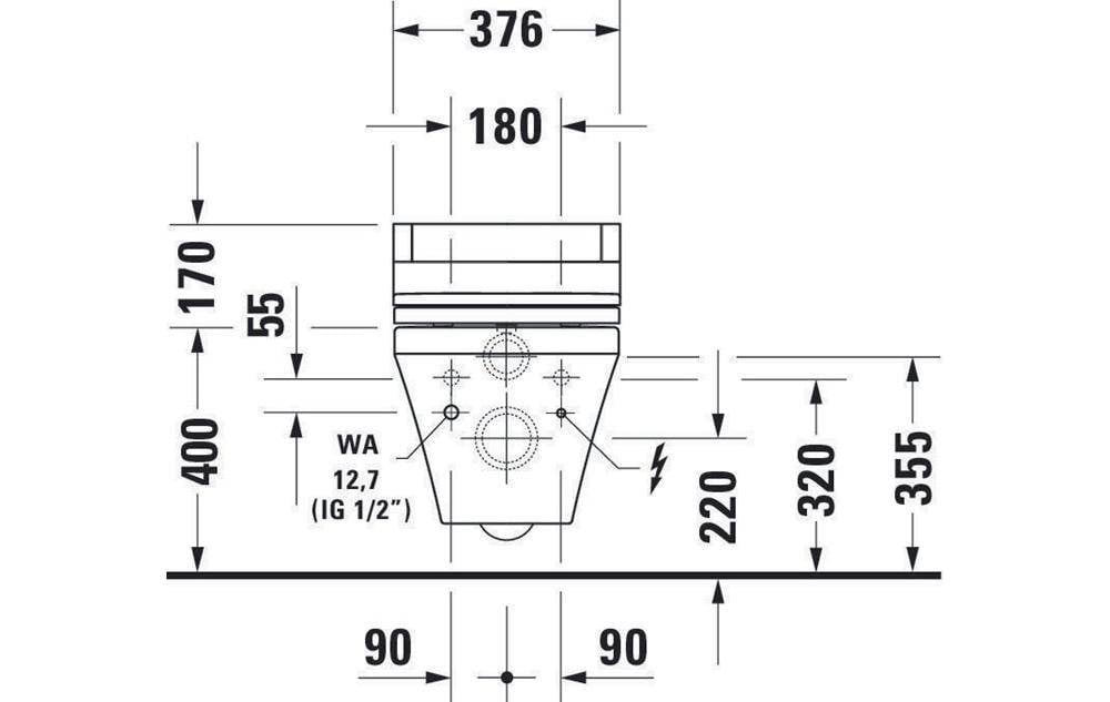Duravit Wand-WC DURASTYLE ti. 370x620mm SensoWash HG weiß-4