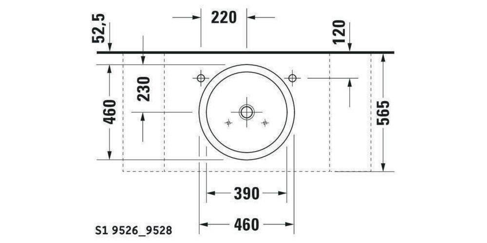 Duravit Aufsatzbecken STARCK 1 o ÜL HLB d= 460mm geschli o HL weiß-4