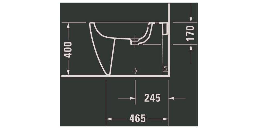 DU Stand-Bidet 600mm ME by Starck Weiß Seidenmatt,m.HL,m.HLB,1 HL,BTW, WG-1