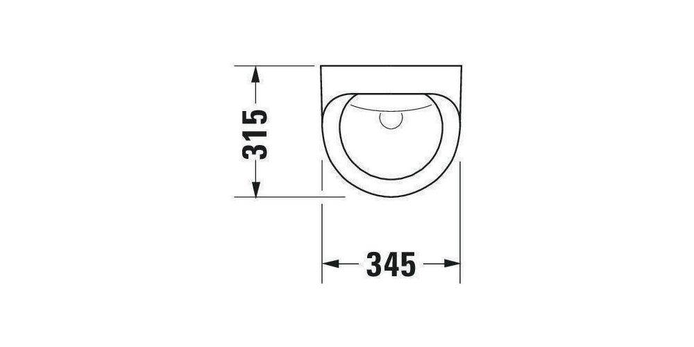 Duravit Urinal DURAPLUS 345x315mm Zul v hint ohne Fliege weiß WG-2