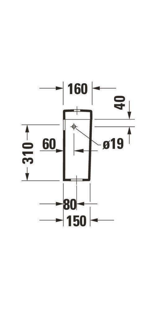 Duravit Spülkasten DARLING NEW 405x160mm, Anschluss rechts/links weiß-1