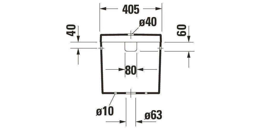 Duravit Spülkasten DARLING NEW 405x160mm, Anschluss rechts/links weiß-3