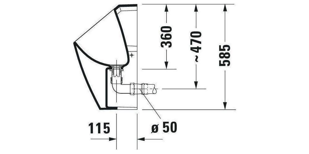 Duravit Urinal ME by Starck DRY wasserlos, ohne Fliege HygieneGlaze weiß-1