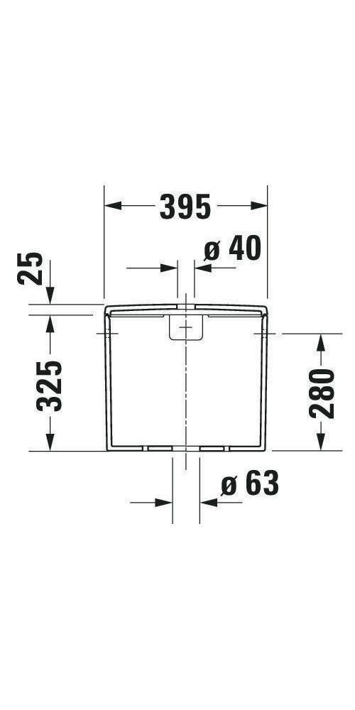 Duravit Spülkasten ME by Starck 390x180mm, Anschluss rechts/links weiß-1