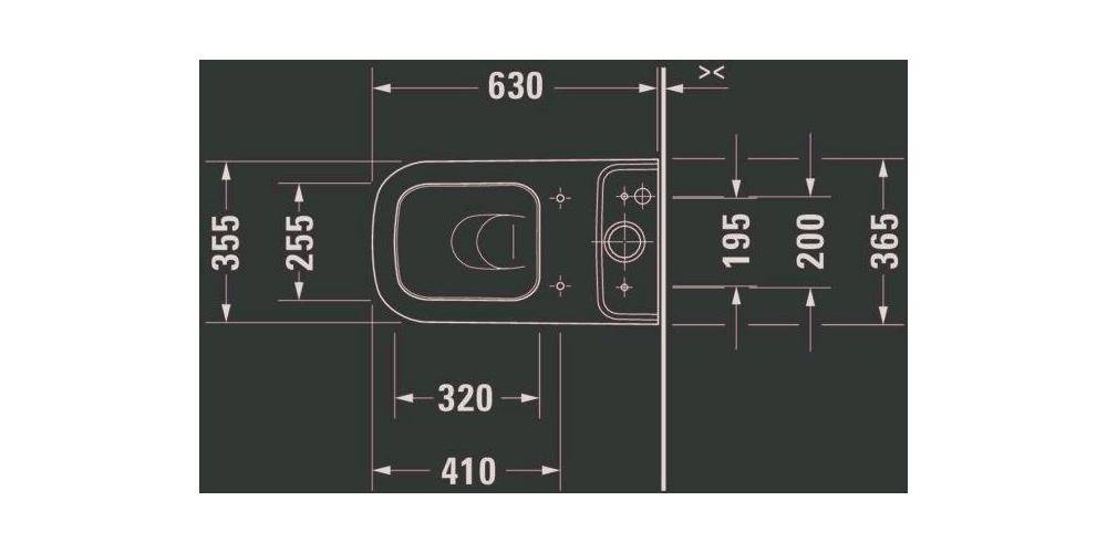 Duravit Stand-WC-Kombination HAPPY D.2 tief, 365x630mm, Abgang Vario-4