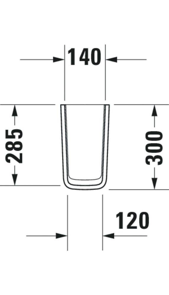 Duravit ME by Starck Halbsäule aus Keramik 300x170x300mm, Weiß Hochglanz, WonderGliss, wandhäng., für 233565, 233560,-2