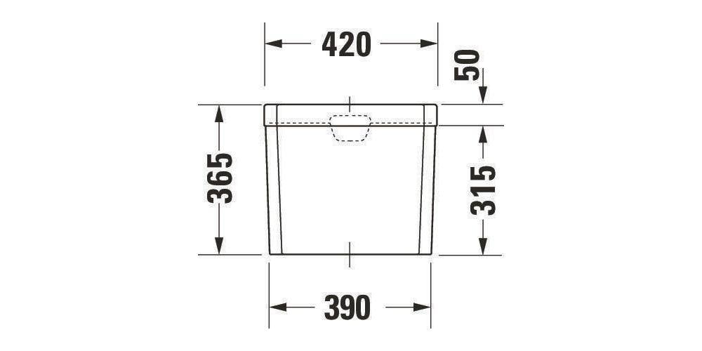 Duravit Spülkasten 1930 430x175mm Anschluss unten links weiß-2