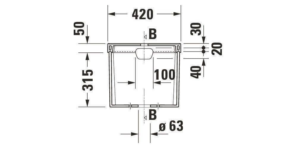 Duravit Spülkasten 1930 430x175mm Anschluss unten links weiß-3