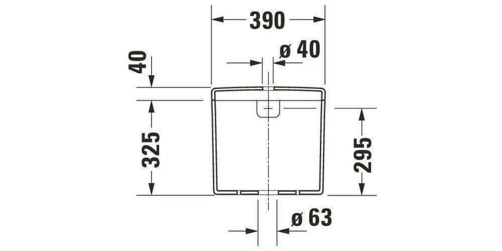 Duravit Spülkasten STARCK 3 390x185mm Anschluss unten links weiß WG-3