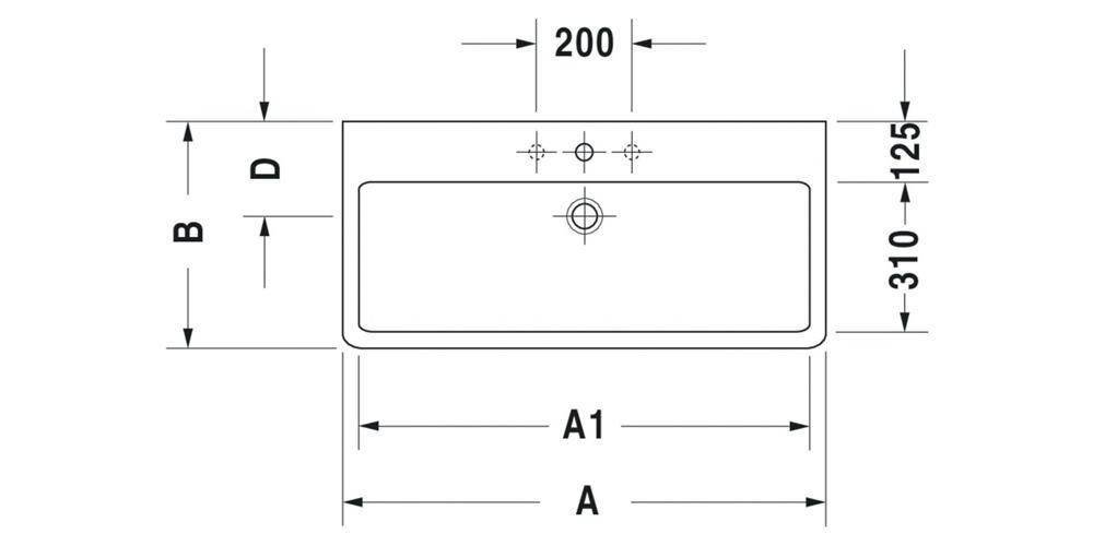 Duravit Waschtisch VERO m ÜL HLB 1200x470mm geschl 2 HL we WG-3