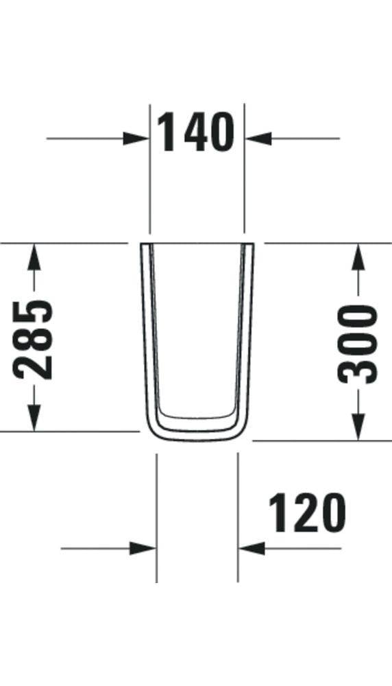 Duravit ME by Starck Halbsäule aus Keramik 300x170x300mm, Weiß Hochglanz, wandhäng., für 233565, 233560, 233555-2
