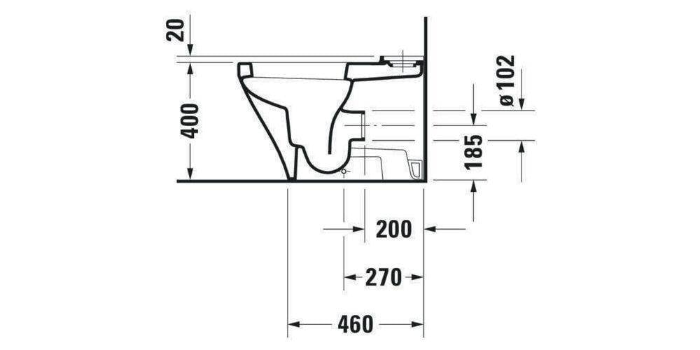 Duravit Stand-WC-Kombination DURASTYLE tief, 370x630mm, Abgang Vario-4