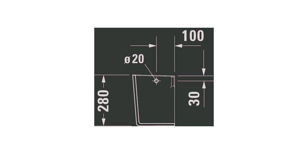 Duravit ME by Starck Halbsäule aus Keramik 280x165x280mm, Weiß Hochglanz, wandhängend, für 71945-1