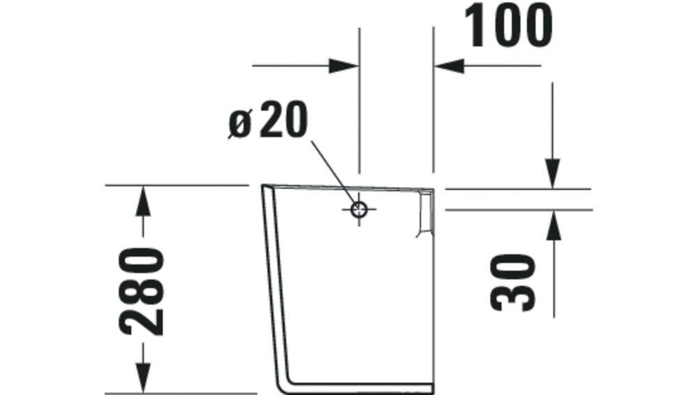 Duravit ME by Starck Halbsäule aus Keramik 280x165x280mm, Weiß Hochglanz, wandhängend, für 71945-2