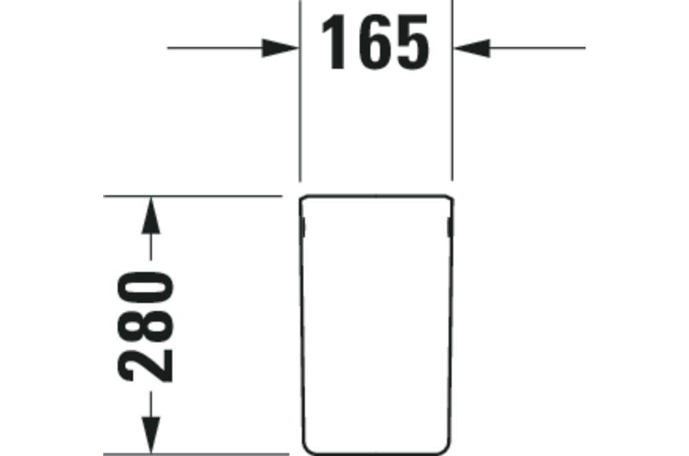 Duravit ME by Starck Halbsäule aus Keramik 280x165x280mm, Weiß Hochglanz, wandhängend, für 71945-3