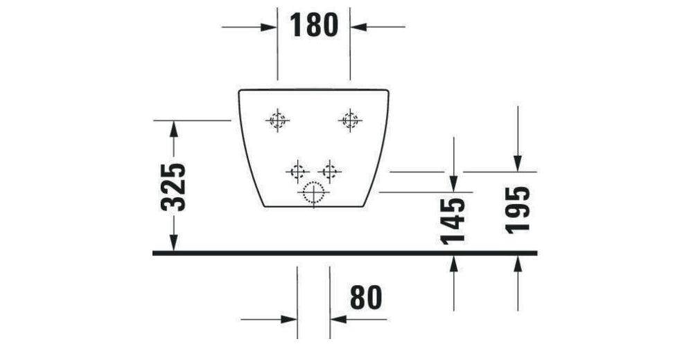 Duravit Wand-Bidet HAPPY D.2 m ÜL HLB 355x540mm 1 HL anthr matt WG-2