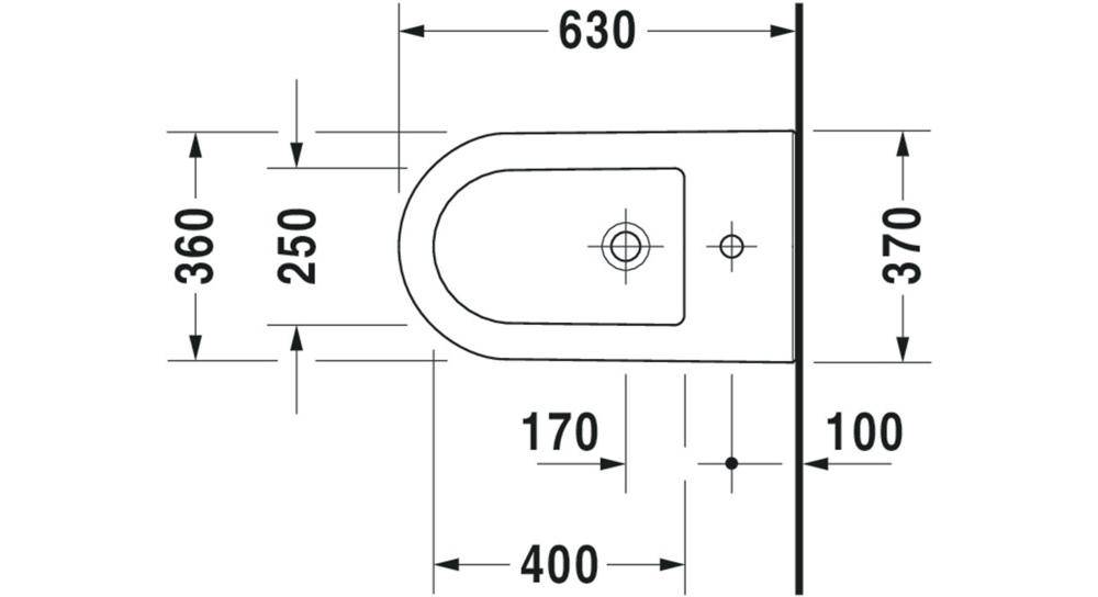 Duravit Stand-Bidet DARLING NEW m ÜL HLB 370x630mm 1 Hahnloch weiß-3