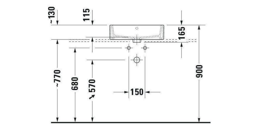Duravit Aufsatzbecken VERO AIR o ÜL m HLB geschli 500x470mm o HL we WG-4