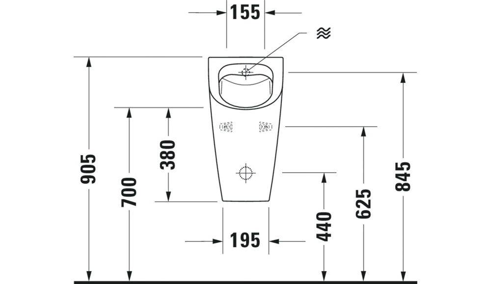 Duravit Urinal ME by Starck RIMLESS 0,5 l Abgang waagerecht ohne-1