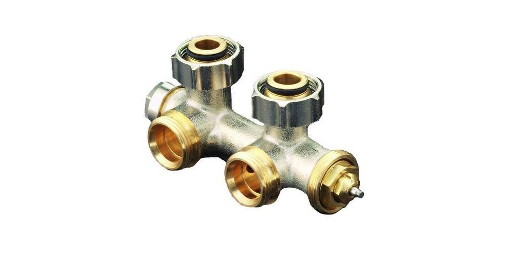 OVENTROP Anschlussarmatur "Multiblock T" 3/4"ÜM x 3/4"AG, 2-Rohr, Messing, Eck-0