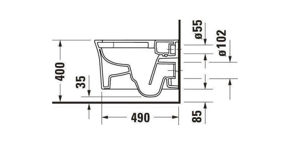 Duravit Wand-Tiefspül-WC WHITE TULIP HygieneFlush, rimless HygieneGlaze weiß-2