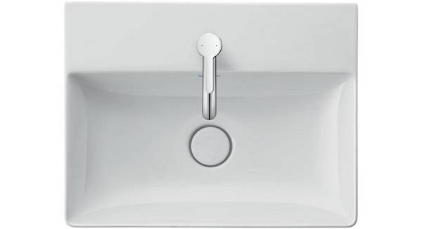 Duravit Waschtisch DURASQUARE COMPACT o ÜL m HLB 500x400mm o Hahnloch weiß WG