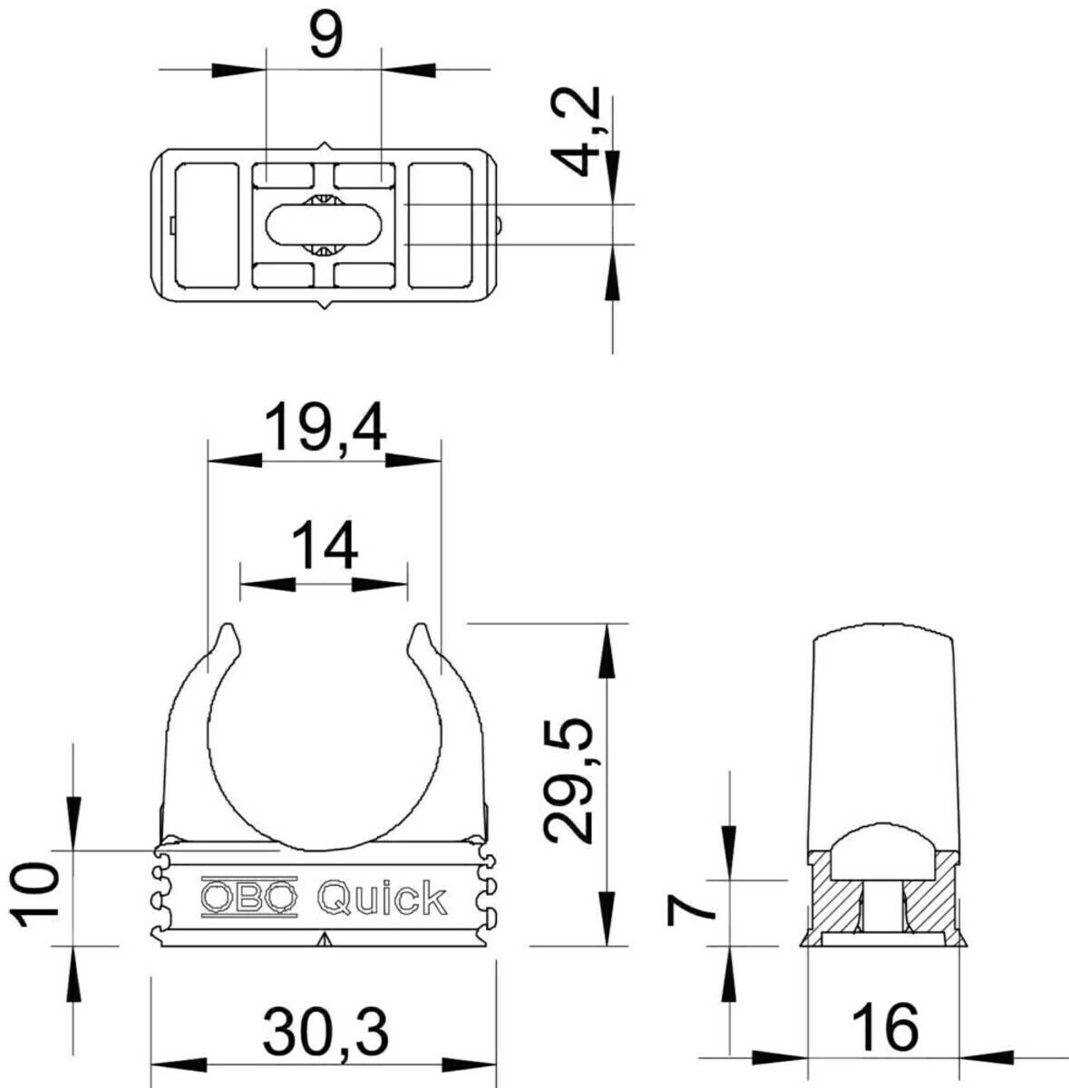 100 Stk. OBO Bettermann Quick-Klemmschelle 2955-1