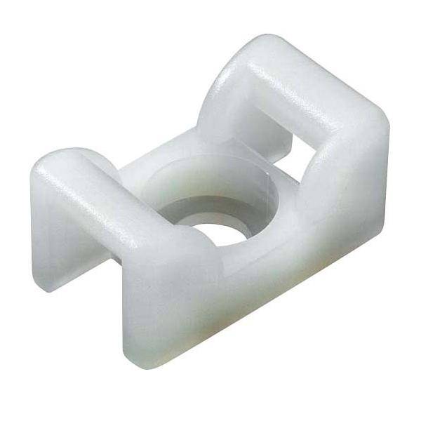 HellermannTyton KR Befestigungssockel, Nylon 6.6 Natur 25 mm x 8 mm Kabelbinder x 14.5mm für 6.5 mm
