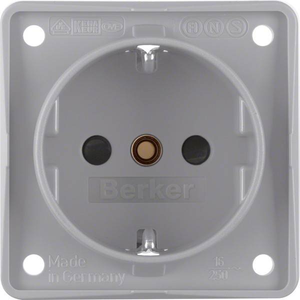 Berker Schutzkontakt-Steckdose 941952506 grau matt