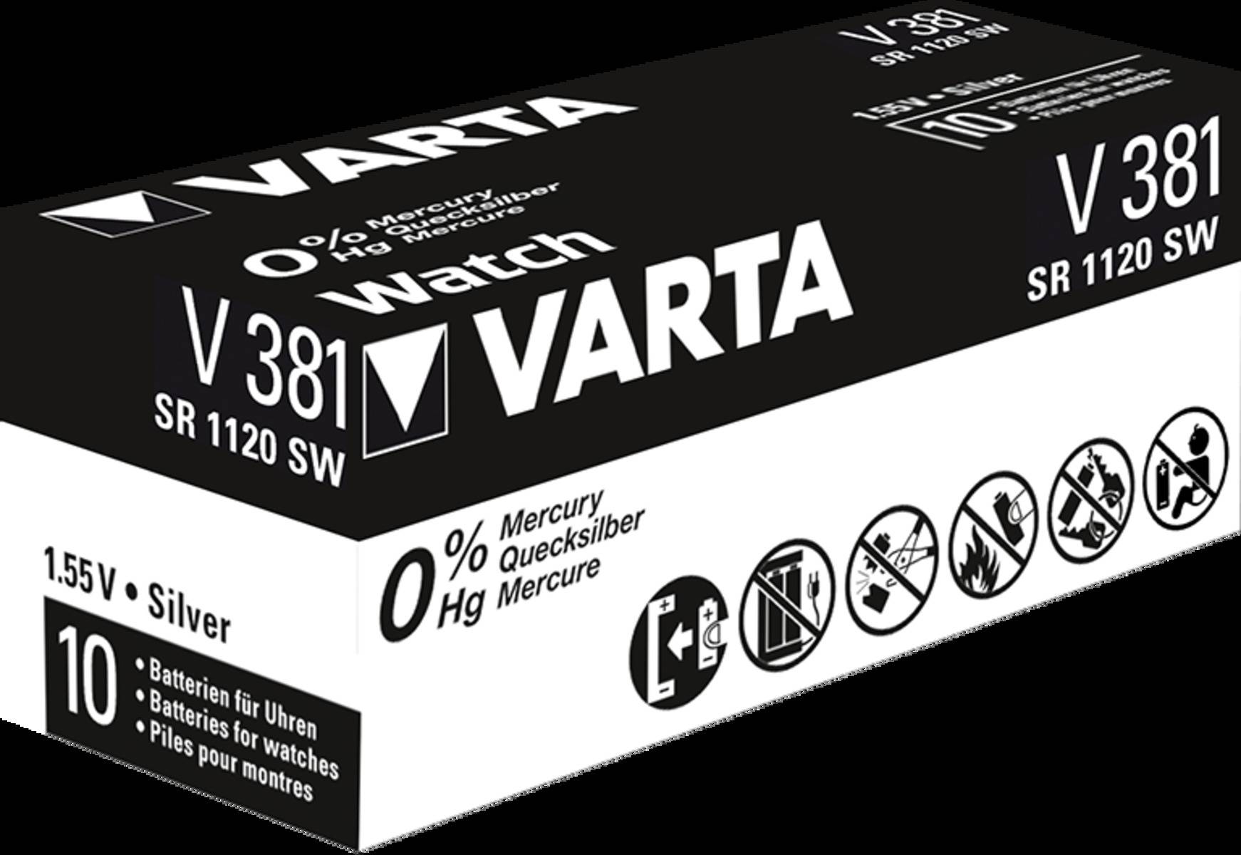 10 Stk. Varta Cons.Varta Uhren-Batterie V 381 Stk-1