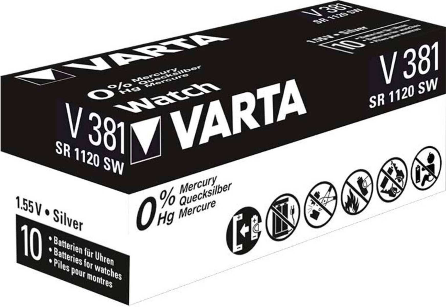 10 Stk. Varta Cons.Varta Uhren-Batterie V 381 Stk-2