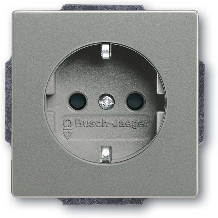 BJ SCHUKO Steckdosen 2300 EUCB-803 Einsatz graumetallic solo